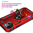 Shockproof TPU + PC Ring Holder Phone Case For iPhone 14 (Red)