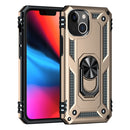 Shockproof TPU + PC Ring Holder Phone Case For iPhone 14 (Gold)