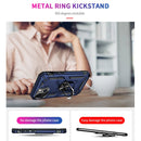 Shockproof TPU + PC Ring Holder Phone Case For iPhone 14 (Blue)