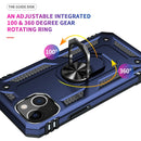 Shockproof TPU + PC Ring Holder Phone Case For iPhone 14 (Blue)