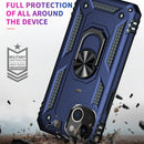 Shockproof TPU + PC Ring Holder Phone Case For iPhone 14 (Blue)