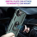 Shockproof TPU + PC Ring Holder Phone Case For iPhone 14 (Green)