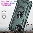Shockproof TPU + PC Ring Holder Phone Case For iPhone 14 (Green)