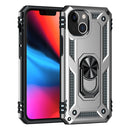 Shockproof TPU + PC Ring Holder Phone Case For iPhone 14 (Silver)