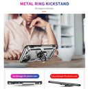 Shockproof TPU + PC Ring Holder Phone Case For iPhone 14 (Silver)