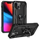 Shockproof TPU + PC Ring Holder Phone Case For iPhone 14 Max (Black)