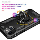 Shockproof TPU + PC Ring Holder Phone Case For iPhone 14 Max (Black)