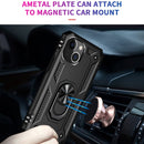 Shockproof TPU + PC Ring Holder Phone Case For iPhone 14 Max (Black)