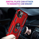 Shockproof TPU + PC Ring Holder Phone Case For iPhone 14 Max (Red)