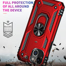 Shockproof TPU + PC Ring Holder Phone Case For iPhone 14 Max (Red)