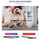 Shockproof TPU + PC Ring Holder Phone Case For iPhone 14 Max (Gold)