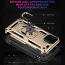 Shockproof TPU + PC Ring Holder Phone Case For iPhone 14 Max (Gold)