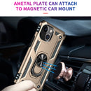 Shockproof TPU + PC Ring Holder Phone Case For iPhone 14 Max (Gold)
