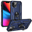 Shockproof TPU + PC Ring Holder Phone Case For iPhone 14 Max (Blue)