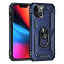 Shockproof TPU + PC Ring Holder Phone Case For iPhone 14 Max (Blue)