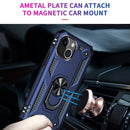 Shockproof TPU + PC Ring Holder Phone Case For iPhone 14 Max (Blue)