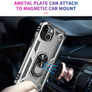 Shockproof TPU + PC Ring Holder Phone Case For iPhone 14 Max (Silver)