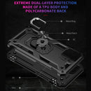 Shockproof TPU + PC Ring Holder Phone Case For iPhone 14 Pro Max (Black)