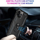 Shockproof TPU + PC Ring Holder Phone Case For iPhone 14 Pro Max (Black)