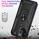 Shockproof TPU + PC Ring Holder Phone Case For iPhone 14 Pro Max (Black)