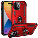 Shockproof TPU + PC Ring Holder Phone Case For iPhone 14 Pro Max (Red)