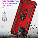 Shockproof TPU + PC Ring Holder Phone Case For iPhone 14 Pro Max (Red)