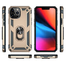 Shockproof TPU + PC Ring Holder Phone Case For iPhone 14 Pro Max (Gold)