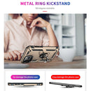 Shockproof TPU + PC Ring Holder Phone Case For iPhone 14 Pro Max (Gold)