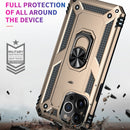 Shockproof TPU + PC Ring Holder Phone Case For iPhone 14 Pro Max (Gold)