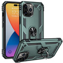 Shockproof TPU + PC Ring Holder Phone Case For iPhone 14 Pro Max (Green)