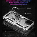 Shockproof TPU + PC Ring Holder Phone Case For iPhone 14 Pro Max (Silver)