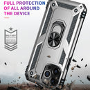 Shockproof TPU + PC Ring Holder Phone Case For iPhone 14 Pro Max (Silver)