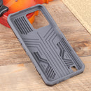 For OPPO Realme C31 Lanyard Mecha Armor Kickstand PC + TPU Phone Case(Grey)