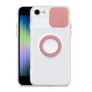 Sliding Camshield Ring Holder TPU Phone Case For iPhone SE 2022 / 2020 / 8 / 7(Pink)