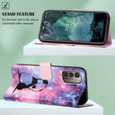 For Nokia G21 / G11 Colored Drawing Plain Weave Leather Phone Case(Panda Baby)