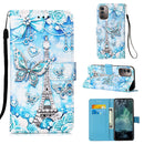For Nokia G21 / G11 Colored Drawing Plain Weave Leather Phone Case(Tower Butterfly)