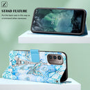 For Nokia G21 / G11 Colored Drawing Plain Weave Leather Phone Case(Tower Butterfly)