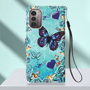 For Nokia G21 / G11 Colored Drawing Plain Weave Leather Phone Case(Heart Butterfly)