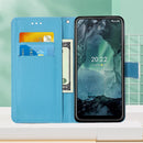 For Nokia G21 / G11 Colored Drawing Plain Weave Leather Phone Case(Heart Butterfly)