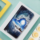 For Nokia G21 / G11 Colored Drawing Plain Weave Leather Phone Case(Waves And Sun)