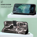 For Nokia G21 / G11 Colored Drawing Plain Weave Leather Phone Case(Black White Tiger)