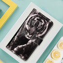 For Nokia G21 / G11 Colored Drawing Plain Weave Leather Phone Case(Black White Tiger)