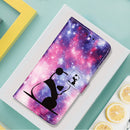 For Samsung Galaxy A23 4G&5G / F23 Colored Drawing Plain Weave Leather Phone Case(Panda Baby)