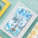 For Samsung Galaxy A23 4G&5G / F23 Colored Drawing Plain Weave Leather Phone Case(Tower Butterfly)