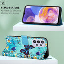 For Samsung Galaxy A23 4G&5G / F23 Colored Drawing Plain Weave Leather Phone Case(Heart Butterfly)