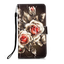 For Samsung Galaxy A23 4G&5G / F23 Colored Drawing Plain Weave Leather Phone Case(Rose)