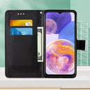 For Samsung Galaxy A23 4G&5G / F23 Colored Drawing Plain Weave Leather Phone Case(Cat And Tiger)