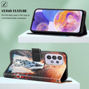 For Samsung Galaxy A23 4G&5G / F23 Colored Drawing Plain Weave Leather Phone Case(Cat And Tiger)