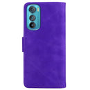 For Motorola Edge 30 Skin Feel Pure Color Flip Leather Phone Case(Purple)