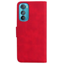 For Motorola Edge 30 Skin Feel Pure Color Flip Leather Phone Case(Red)
